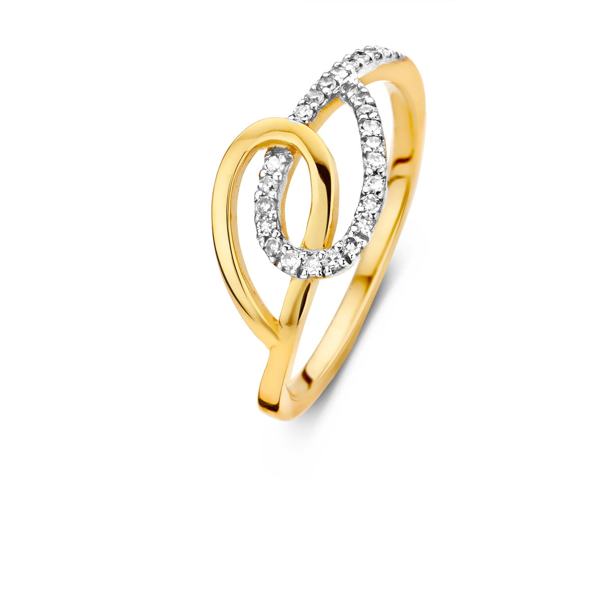 Bague bicolore en or 18CT avec 26 diamants 325-115