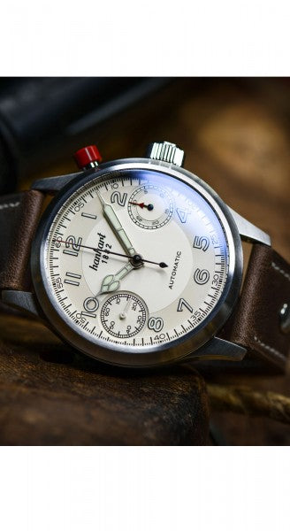 Hanhart 1882 Watch - Pioneer MonoScope Silver, Smooth Bezel