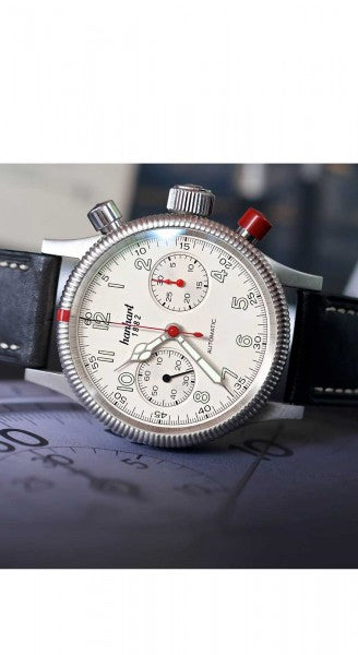 Hanhart 1882 Watch - Pioneer Mk II ecru stitching