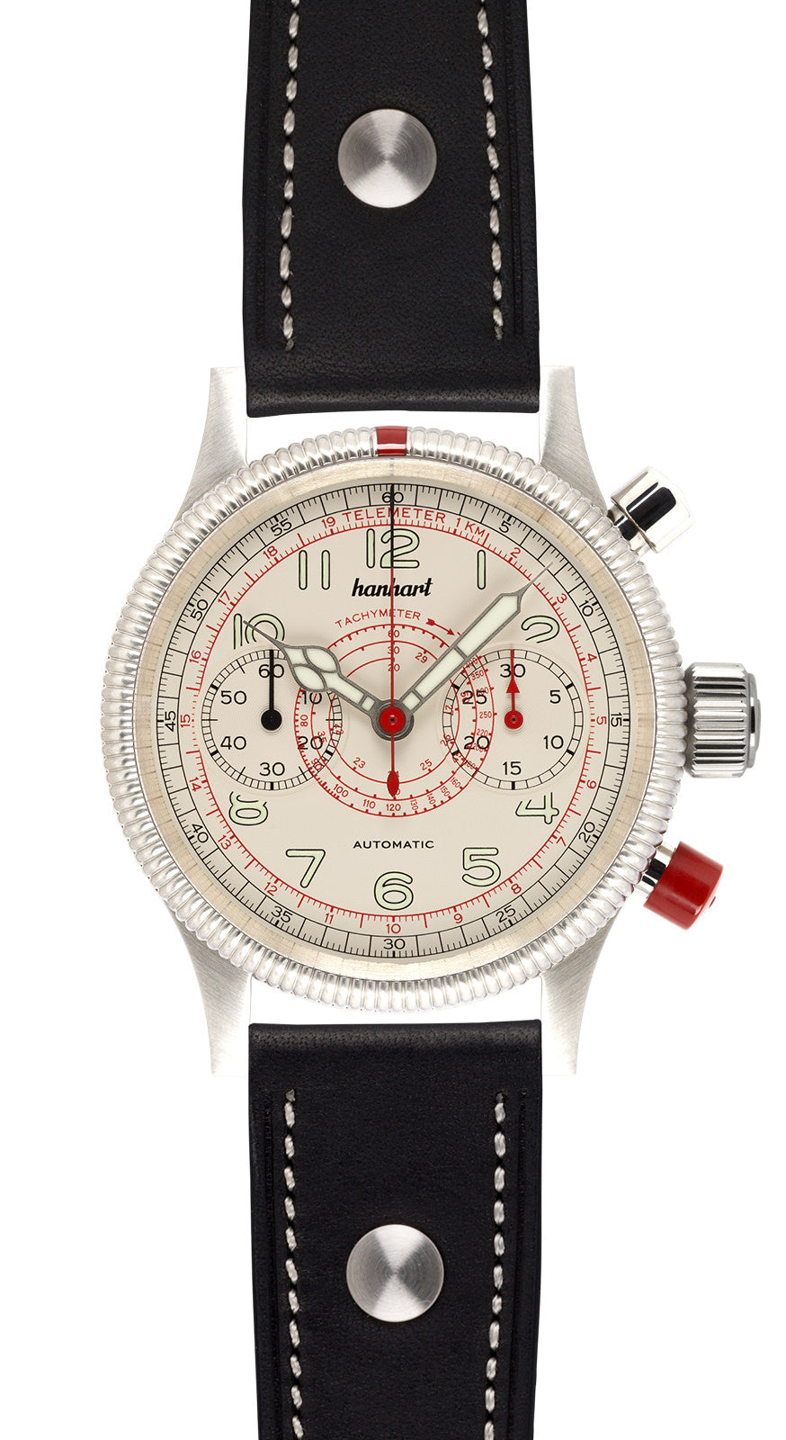 Hanhart 1882 Watch - Pioneer TachyTele ecru couture