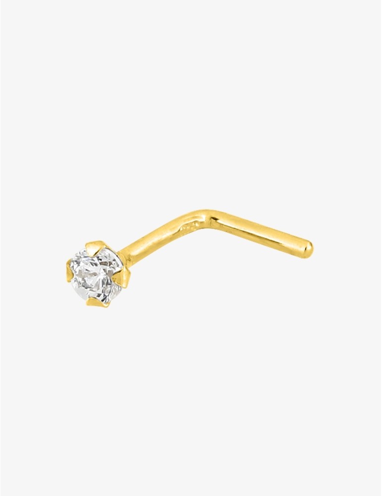 Piercing de nez en or jaune 9ct avec zirconium 492-7