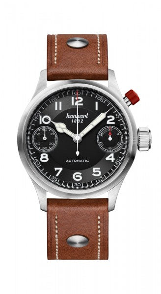 Hanhart 1882 Watch - Pioneer MonoScope Black, Flat Bezel