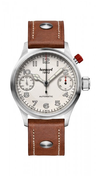 Hanhart 1882 Watch - Pioneer MonoScope Silver, Smooth Bezel