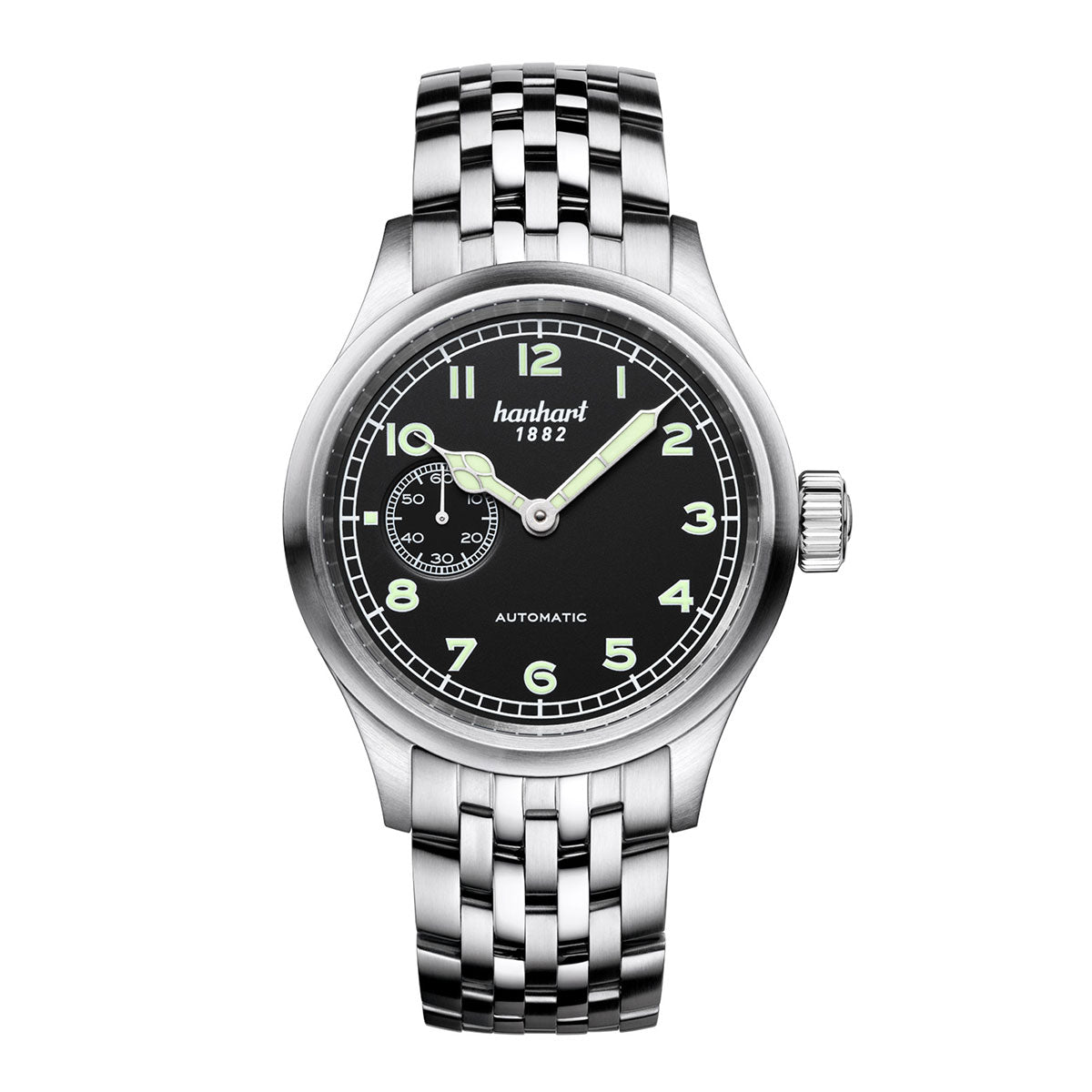 Hanhart 1882 watch - Pioneer Preventor9 black dial