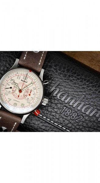 Hanhart 1882 Watch - Pioneer TachyTele ecru couture