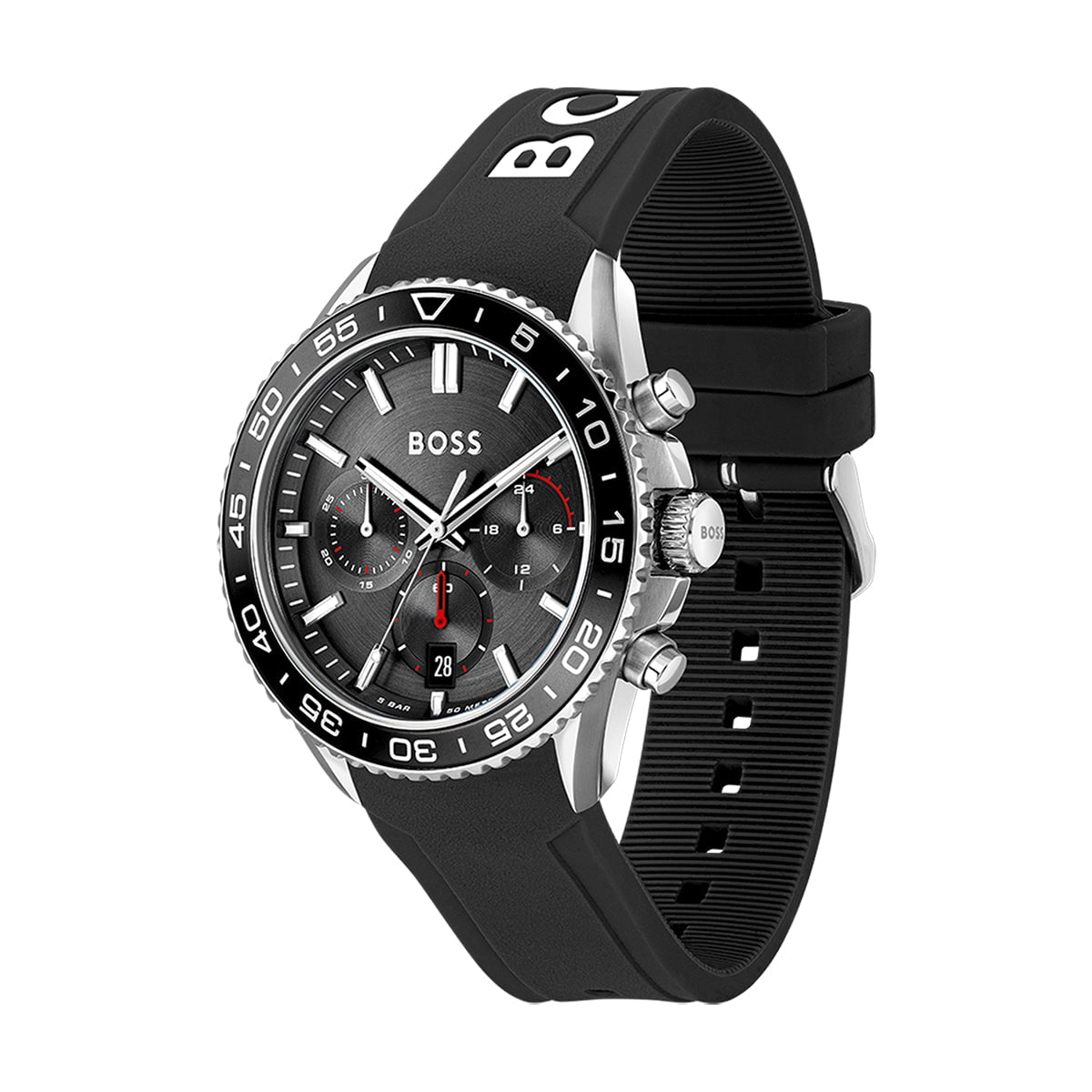 Montre BOSS Homme Runner Chronographe en Silicone Noir 1514141