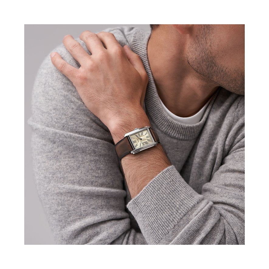 FOSSIL Men's Carraway Brown Leather Watch FS6012