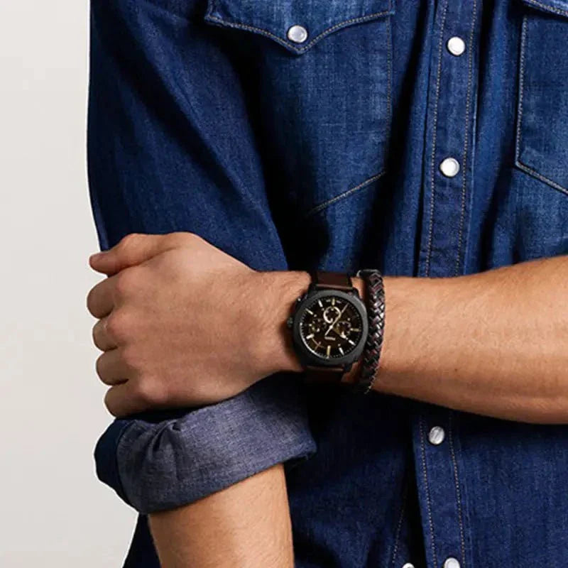 FOSSIL Men's Machine Watch Watch and Jewelry Set FS6102SET