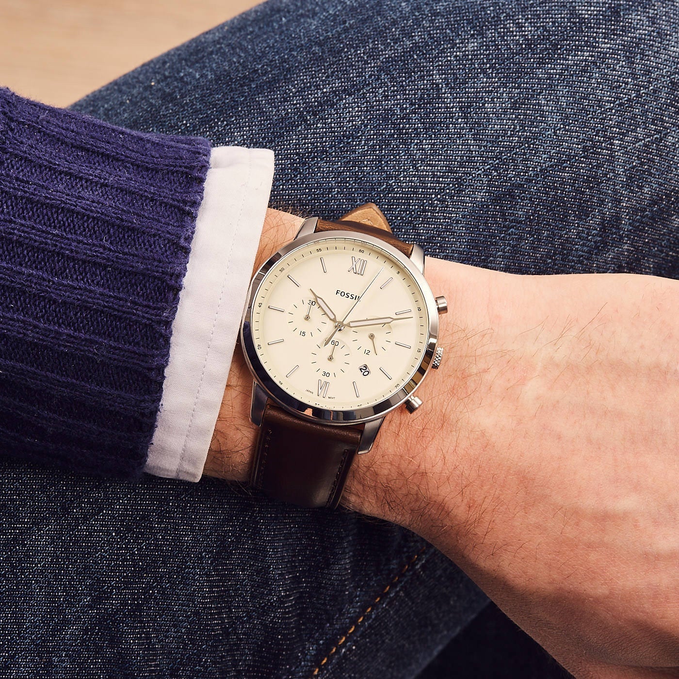 FOSSIL Men's Neutra Chronograph Leather Watch FS5380