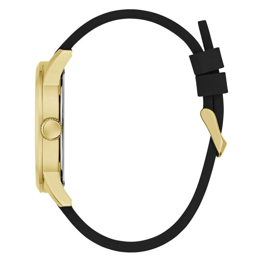 GUESS Men's Badge Black Silicone Watch GW0781G4