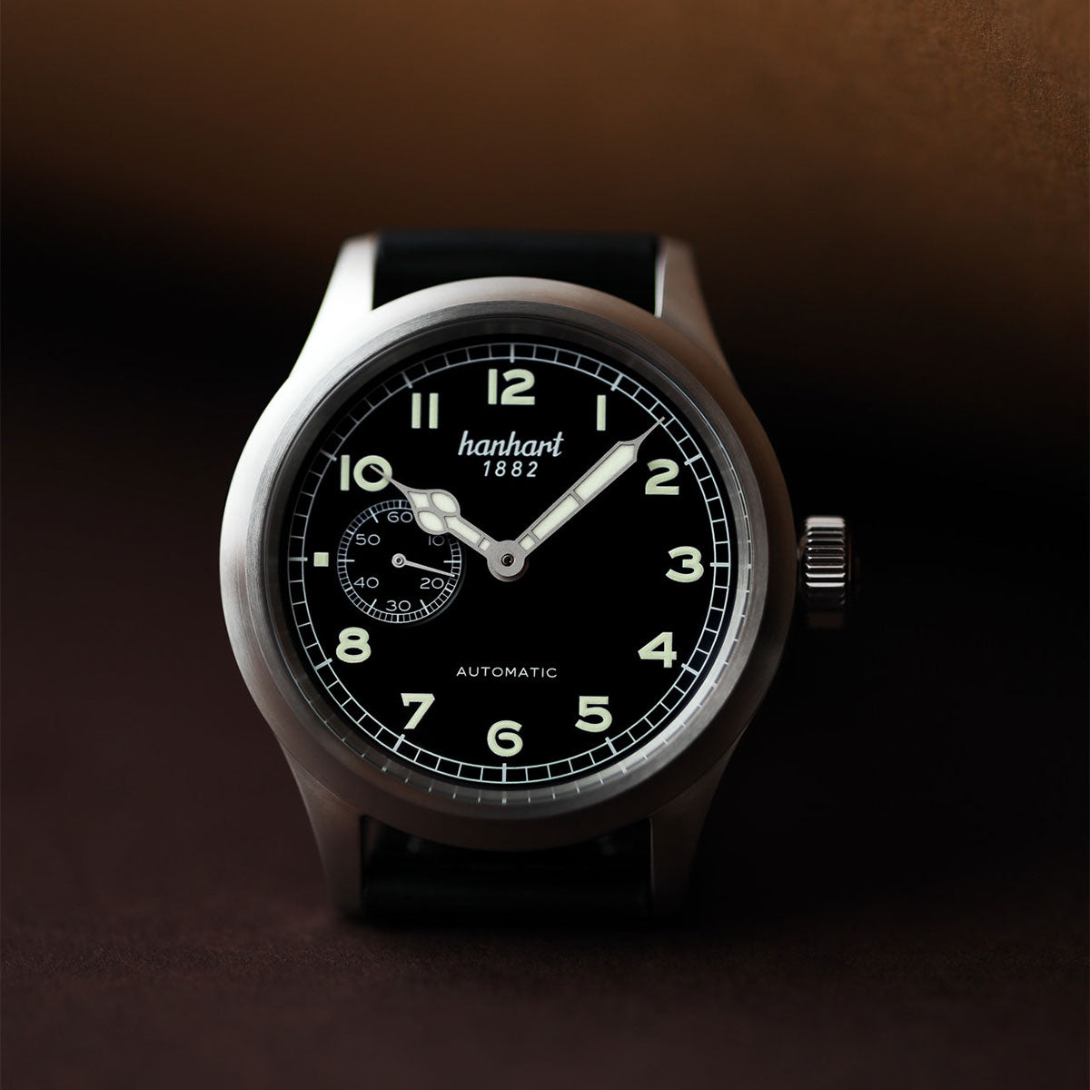 Hanhart 1882 watch - Pioneer Preventor9 black dial
