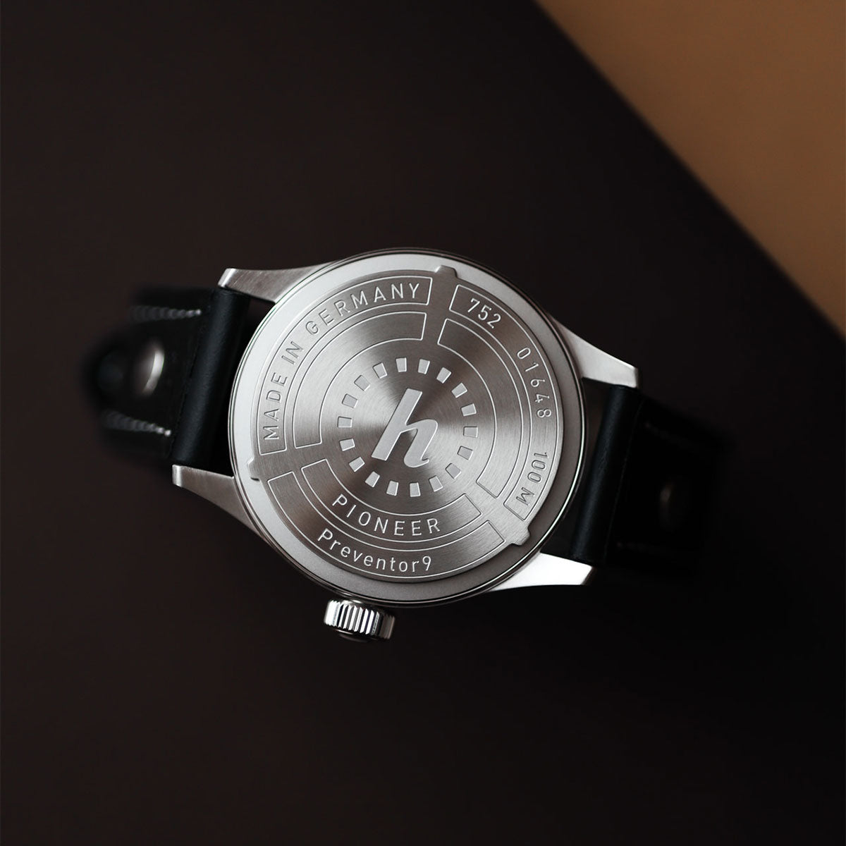 Hanhart 1882 watch - Pioneer Preventor9 black dial