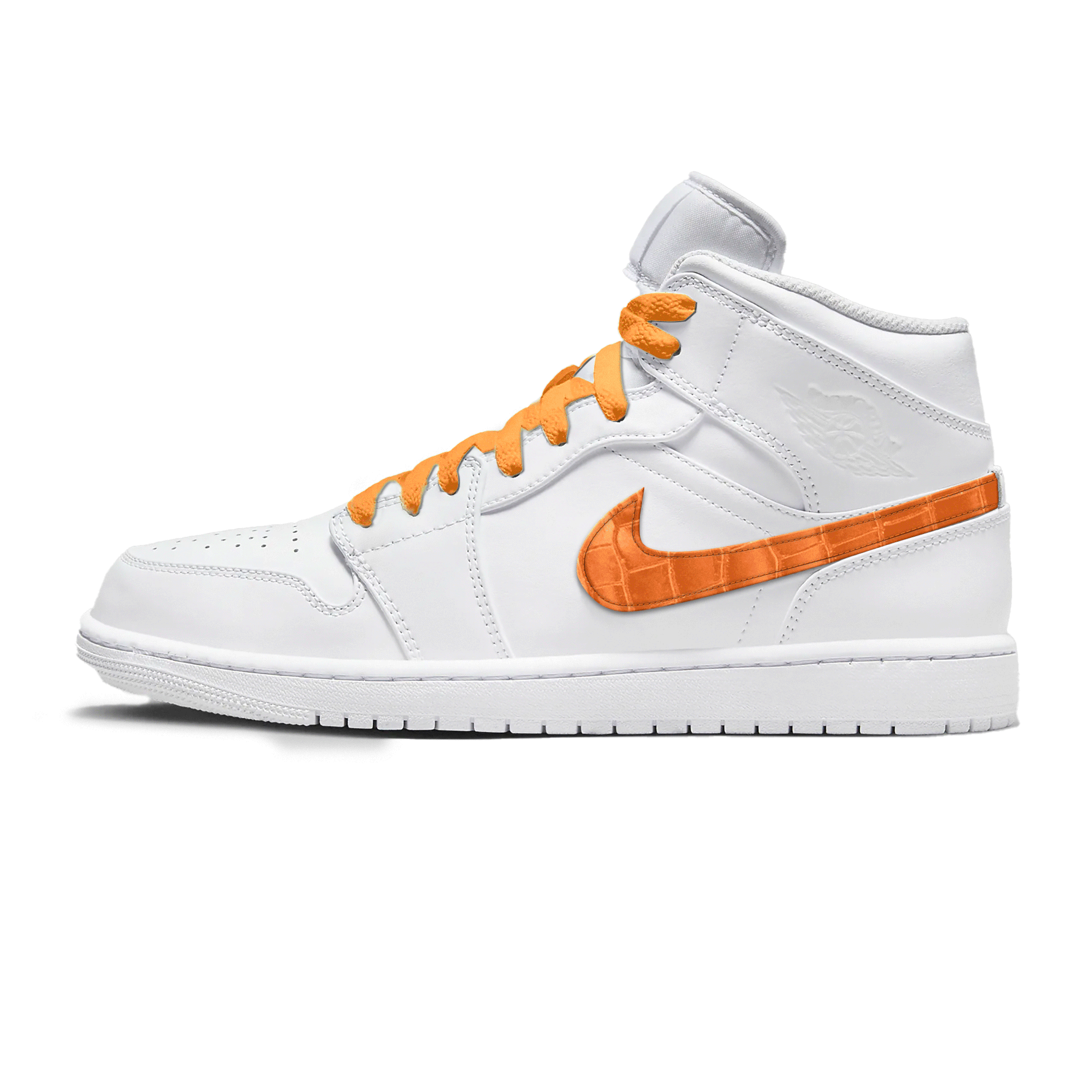 Sneakers Nike Air Jordan 1 - Custom Swoosh cuir - Alligator