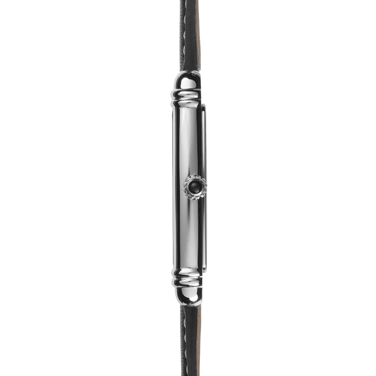 HERBELIN Men's Art Deco Black Leather Watch 10638AP08