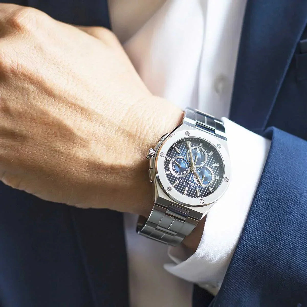 HERBELIN Men's Cap Camarat Steel Watch 37645B15