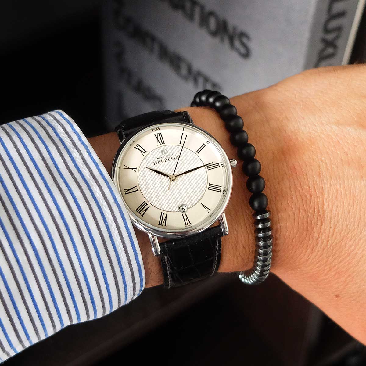 HERBELIN Men's Classic Leather Watch 12248AP08