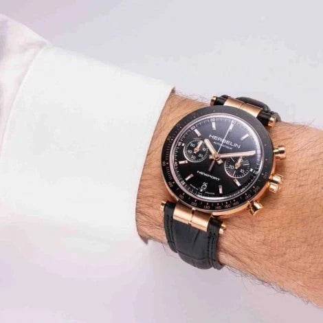 HERBELIN Men's Newport Automatic Chronograph Watch 256TRCN14