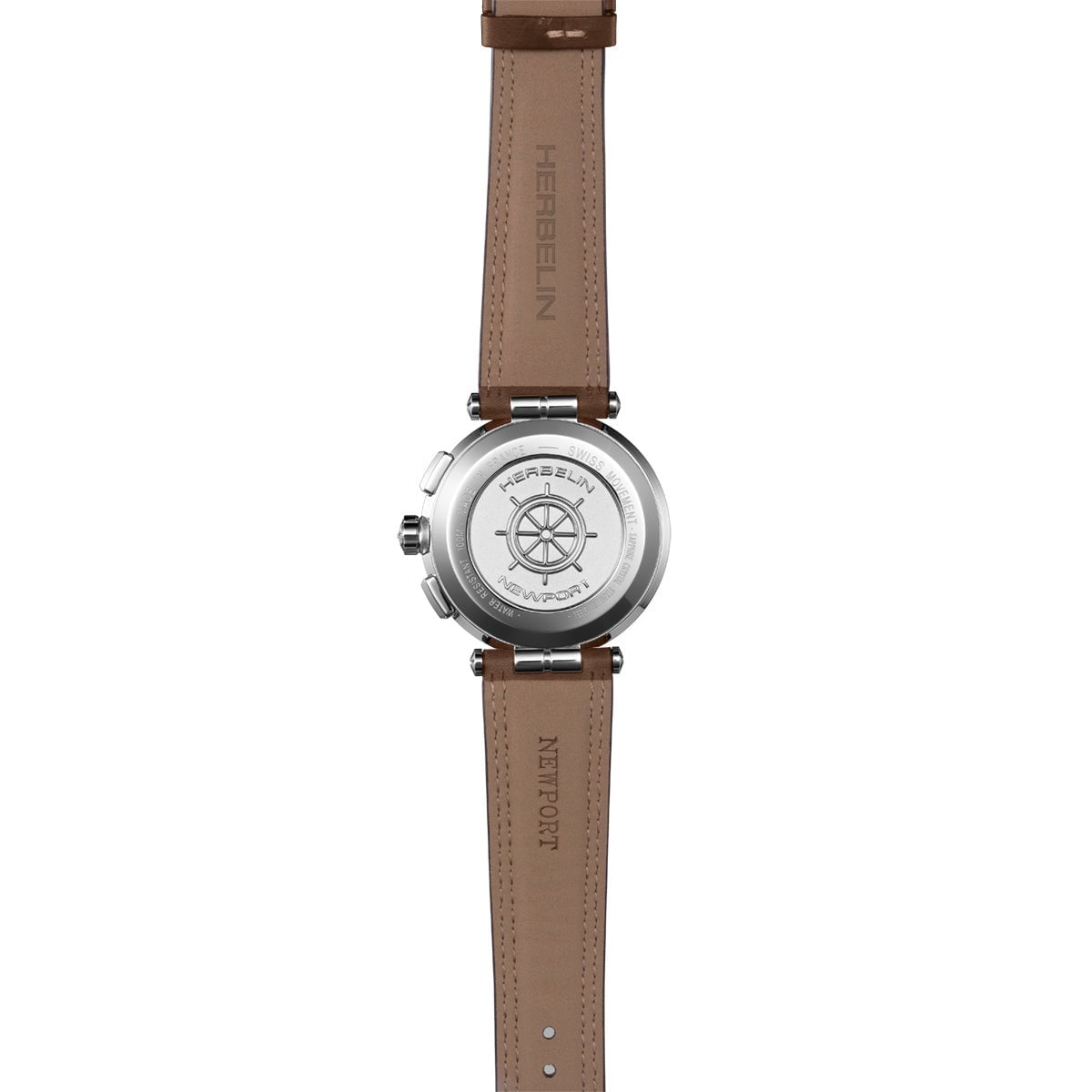 HERBELIN Men's Newport Chronograph Leather Watch 37658AP24MA