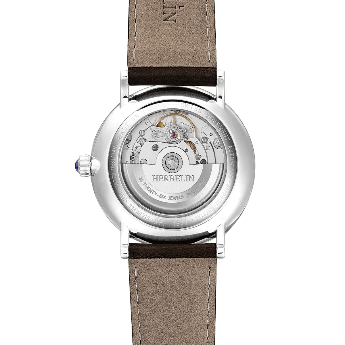 HERBELIN Men's Inspiration Automatic Leather Watch 1647AP15BR