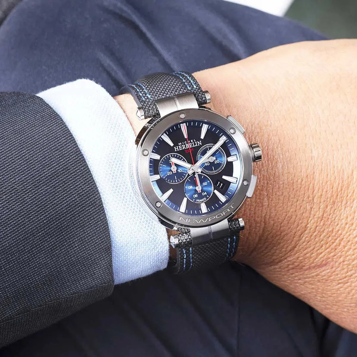 HERBELIN Men's Newport Chronograph Watch 37688AG65