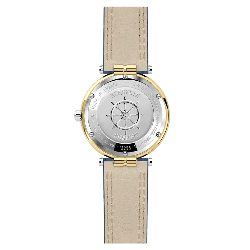 HERBELIN Men's Newport Blue Leather Watch 12255T35