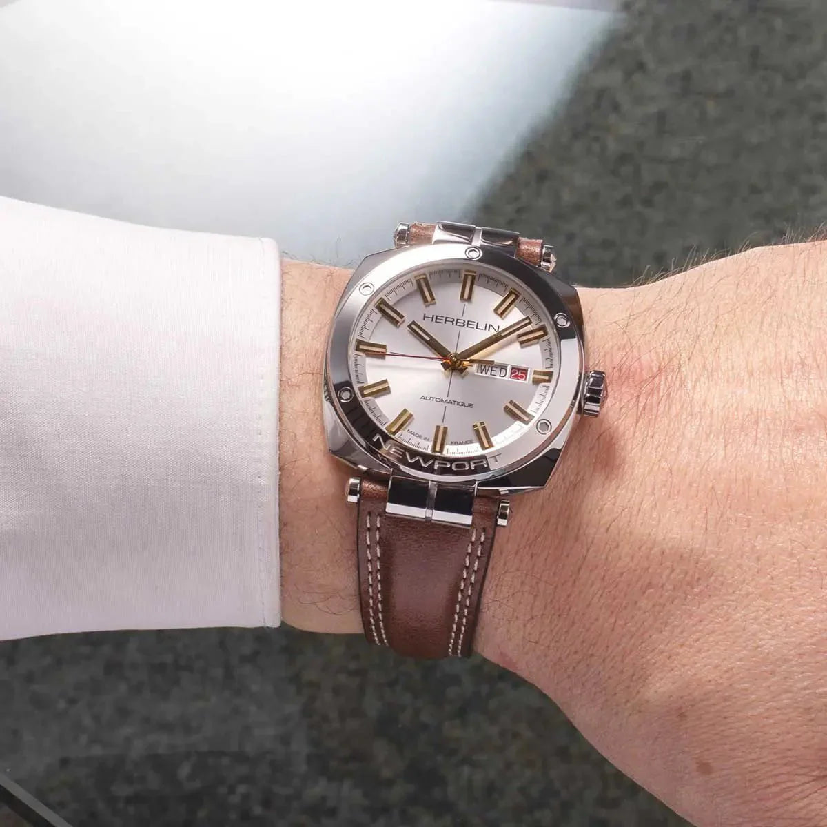 HERBELIN Men's Newport Heritage Automatic 1764T11BR Watch