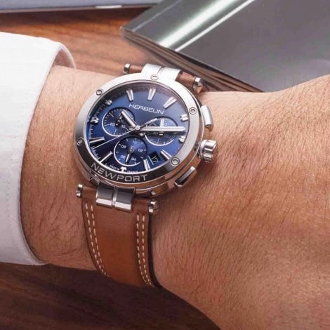 HERBELIN Men's Newport Chronograph Watch 37658AP15GD