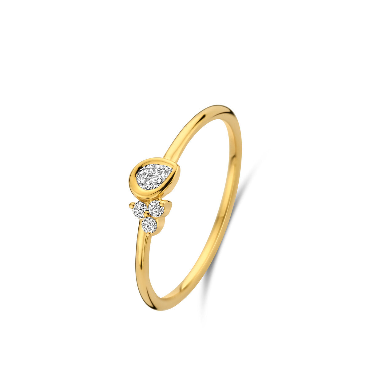 Bague en or jaune 18ct et diamants 315-61