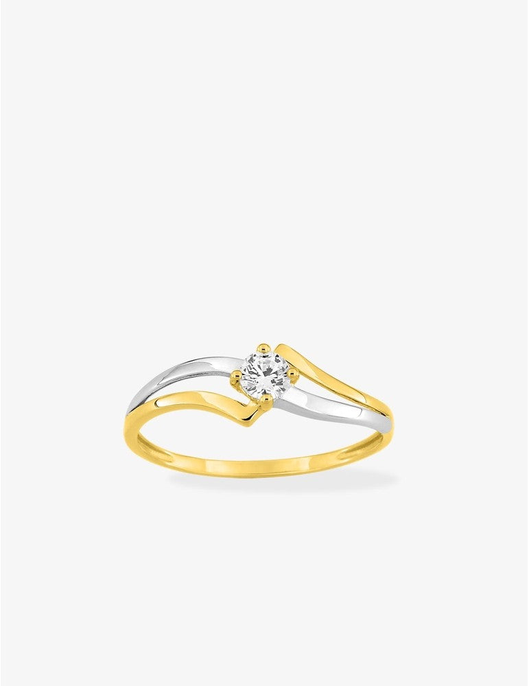 Bague bicolore en or 18ct 321-95