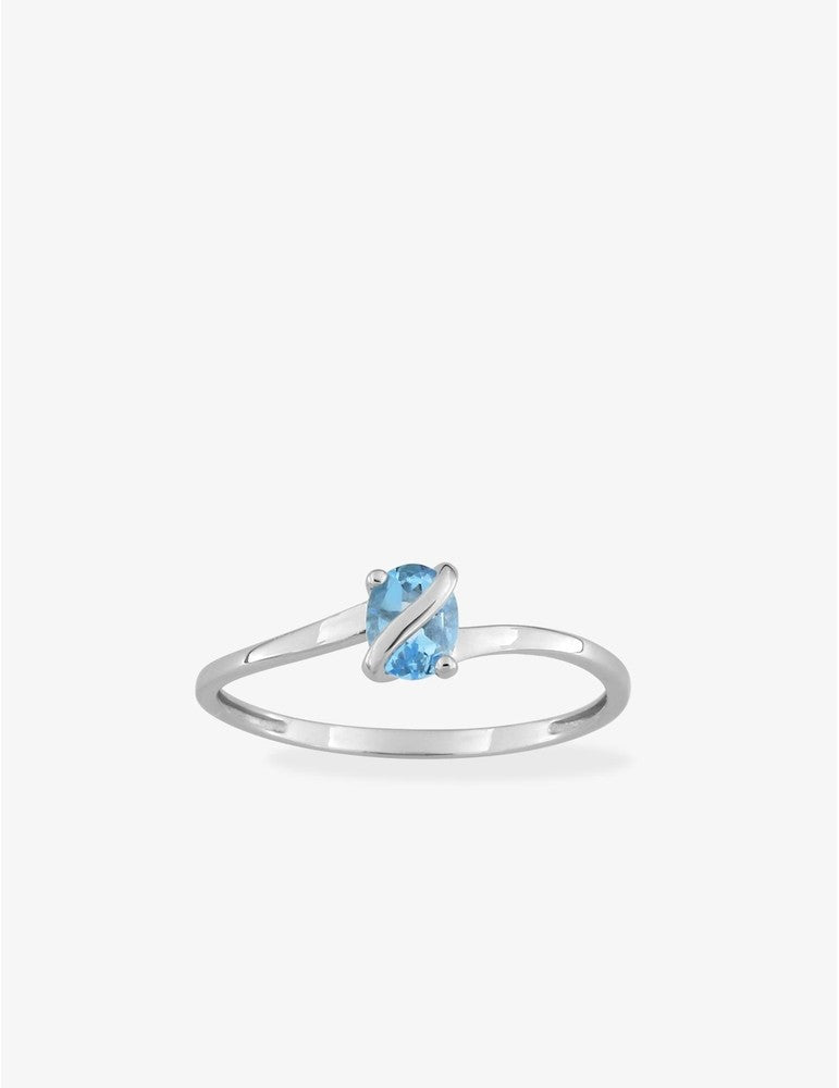 Bague en or blanc 9ct et topaze 412-63