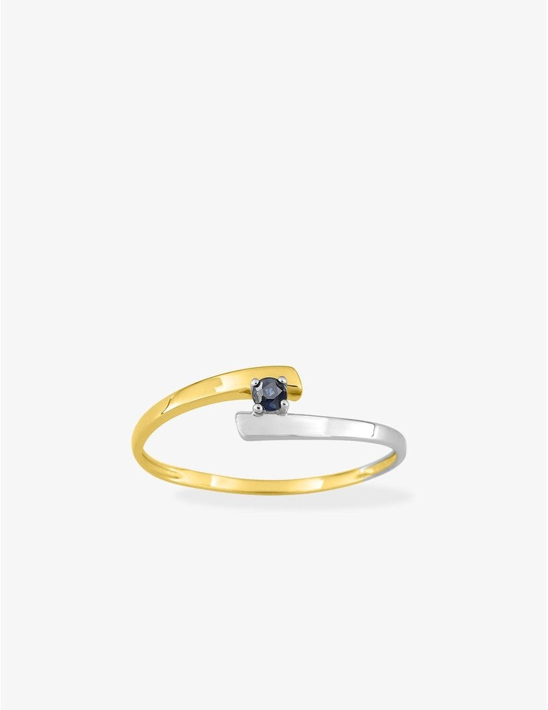 9ct gold and sapphire two-tone ring 422-65