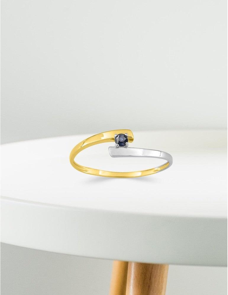 9ct gold and sapphire two-tone ring 422-65