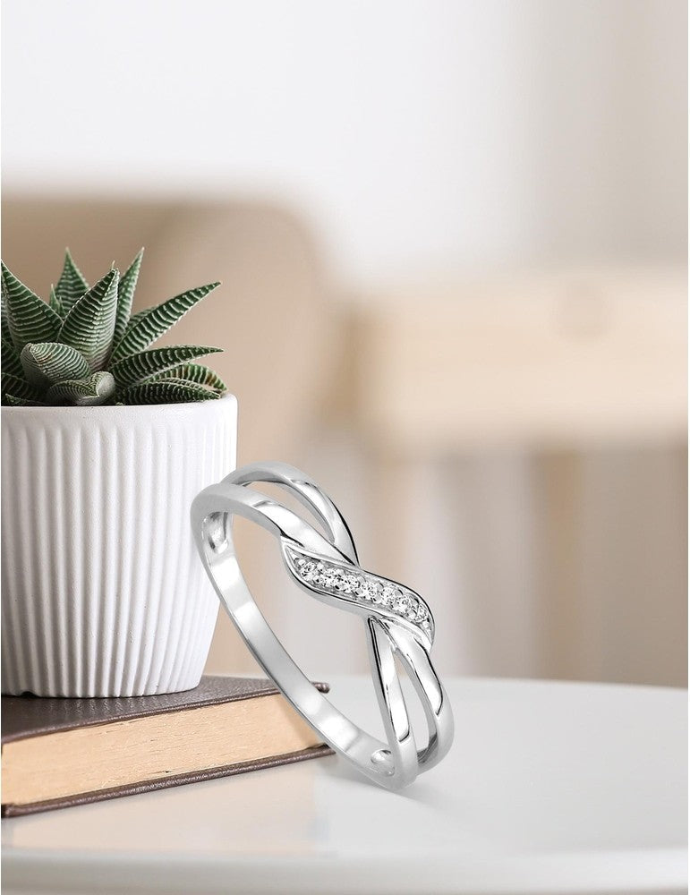 Bague en or blanc 18ct et zirconium 311-70