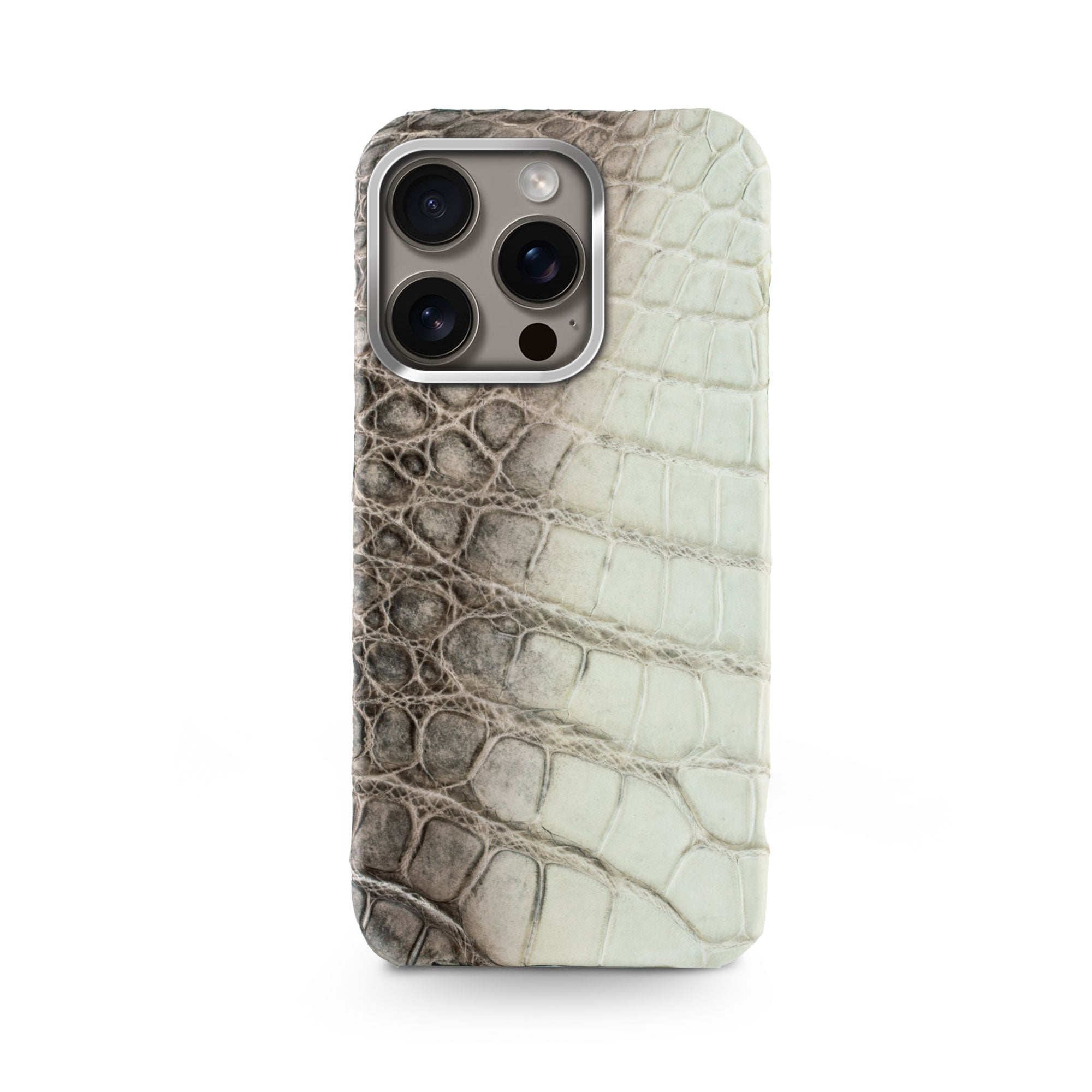 Coque cuir "Prime" pour iPhone 16 ( Pro & Pro Max ) - Crocodile "Himalaya"