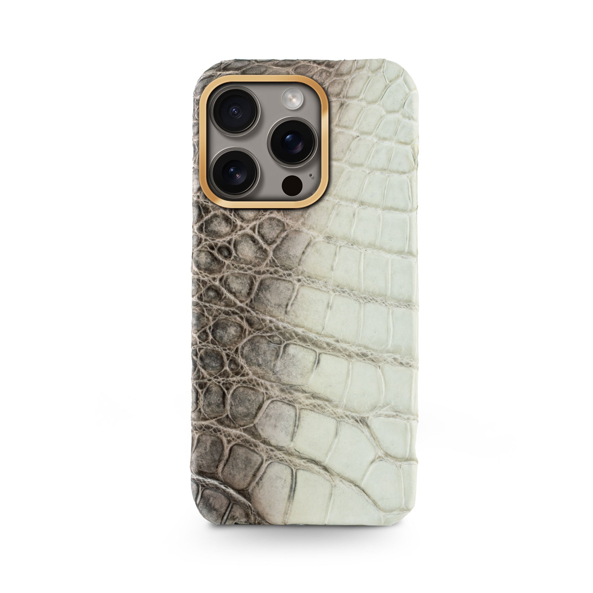 Coque cuir "Prime" pour iPhone 16 ( Pro & Pro Max ) - Crocodile "Himalaya"