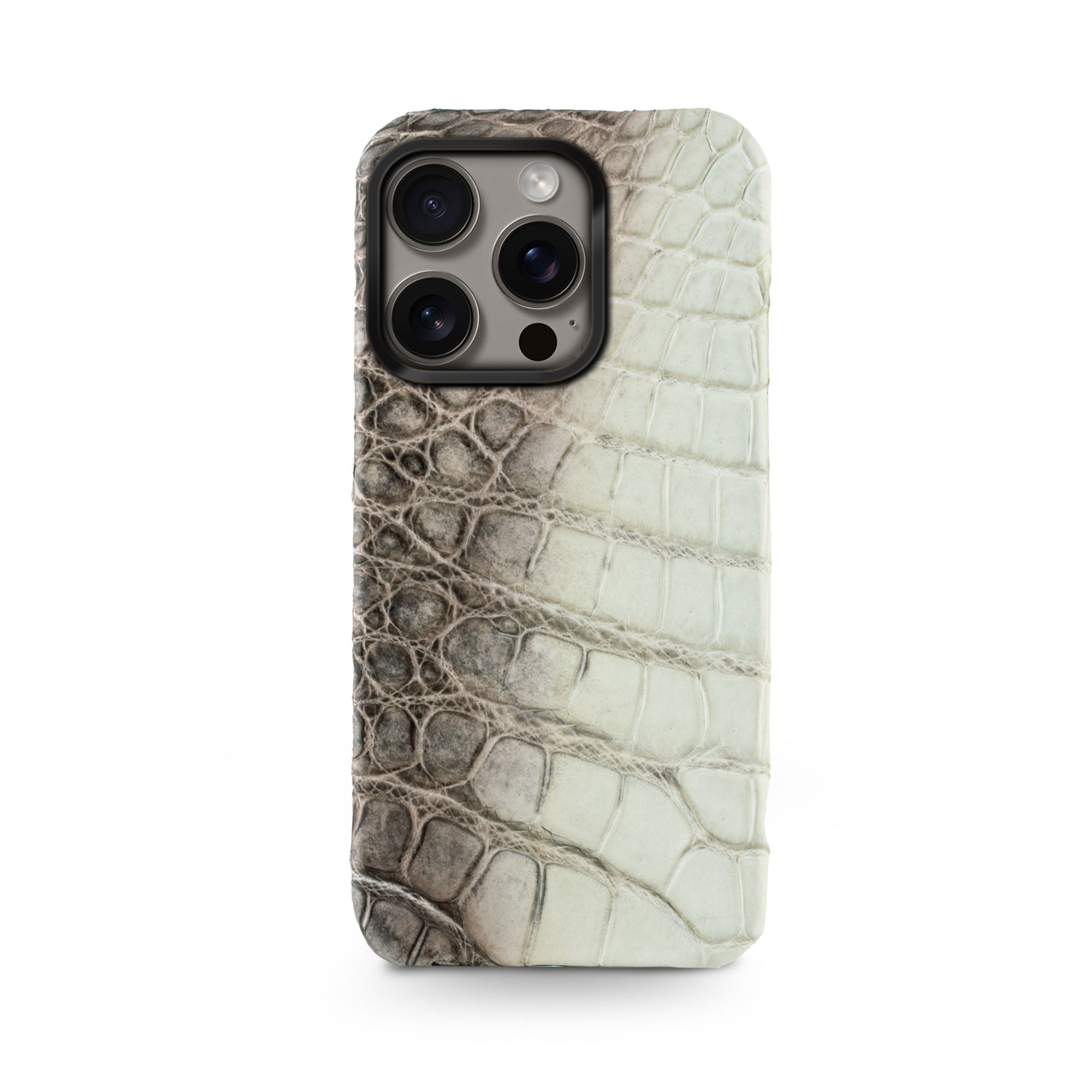 Coque cuir "Prime" pour iPhone 16 ( Pro & Pro Max ) - Crocodile "Himalaya"