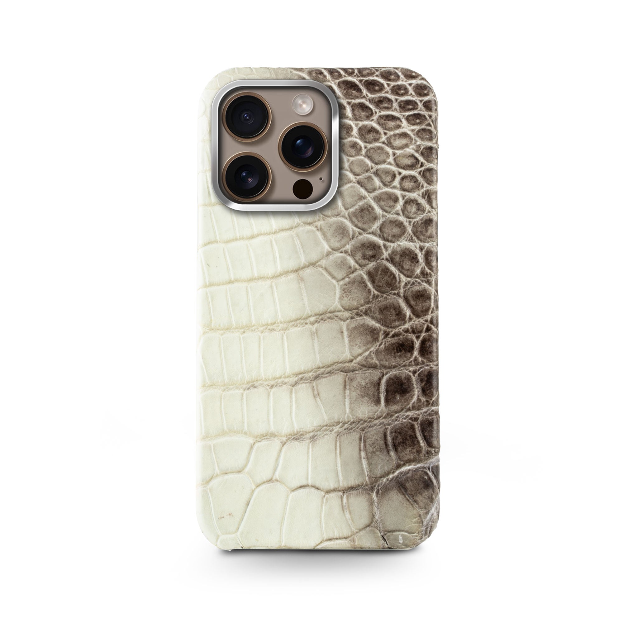 Coque cuir "Prime" pour iPhone 16 ( Pro & Pro Max ) - Crocodile "Himalaya"