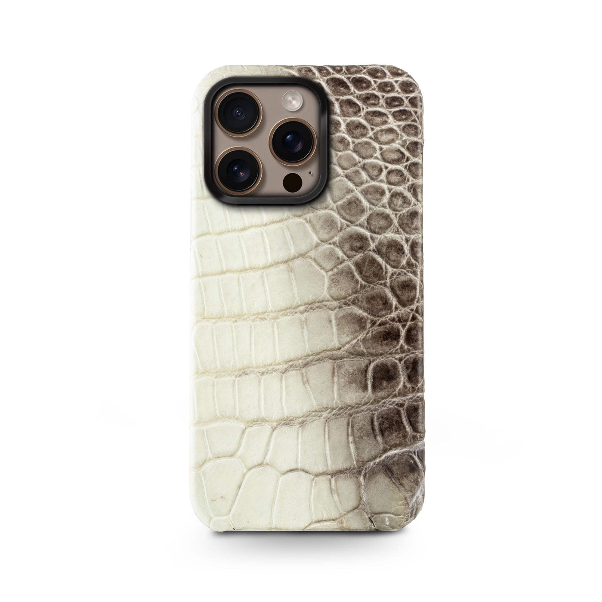 Coque cuir "Prime" pour iPhone 16 ( Pro & Pro Max ) - Crocodile "Himalaya"