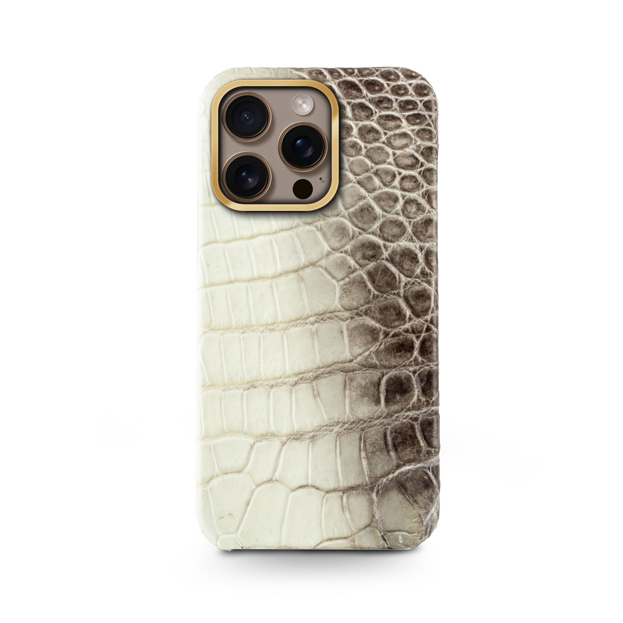 Coque cuir "Prime" pour iPhone 16 ( Pro & Pro Max ) - Crocodile "Himalaya"