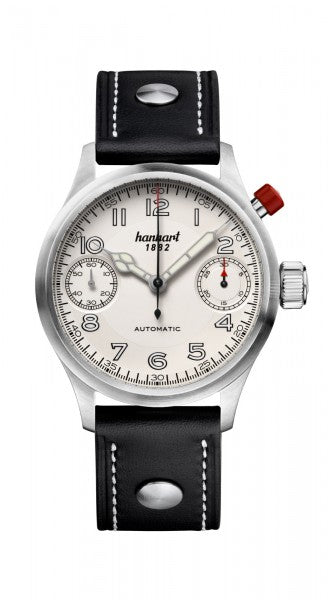 Hanhart 1882 Watch - Pioneer MonoScope Silver, Smooth Bezel