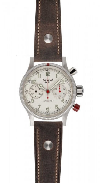 Hanhart 1882 Watch - Pioneer Mk II ecru stitching