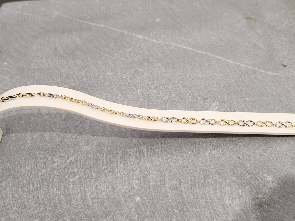 Bracelet infini en or jaune et or blanc 18ct 342-166