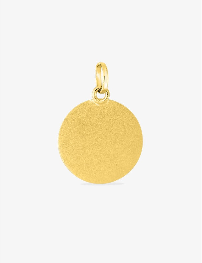 Médaille ronde avec ange en or jaune 18ct 369-348