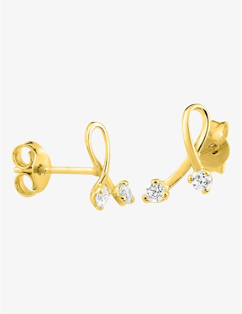 Boucles en or jaune 9ct et zirconiums 484-160