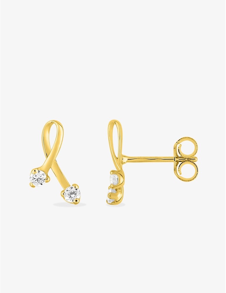 Boucles en or jaune 9ct et zirconiums 484-160