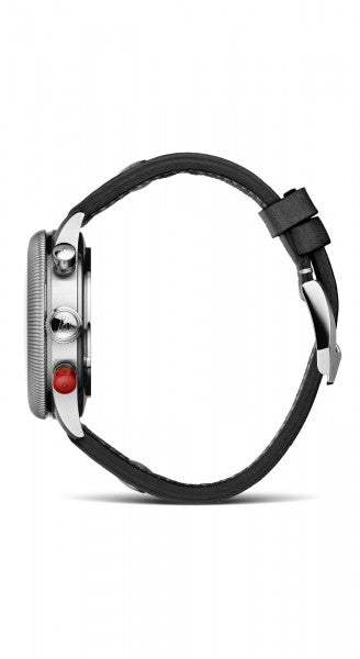 Hanhart 1882 Watch - Pioneer TwinDicator ecru stitching, fluted bezel