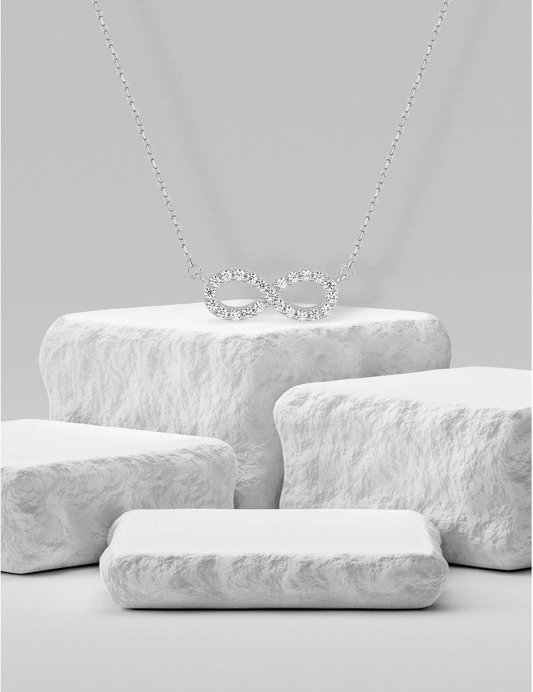 Collier infini en or blanc 9ct 454-58