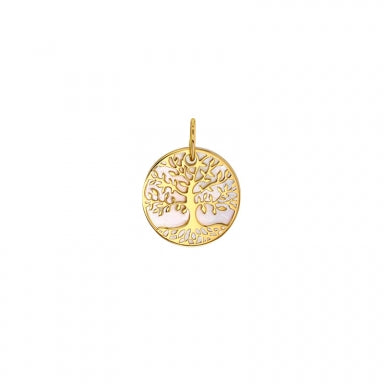 Pendentif arbre de vie en or jaune 9ct et nacre