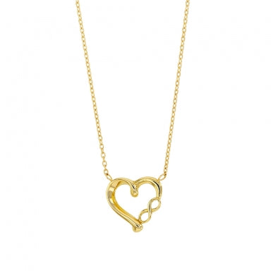 Chaine + pendentif coeur-infini en or 9ct 453-40