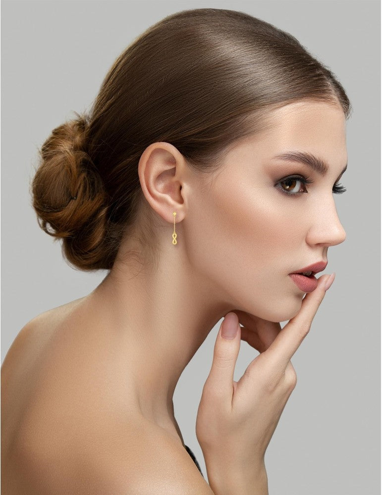Boucles d'oreilles infini en or jaune 9ct 482-106